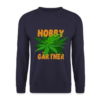 Hobby Gärtner Cannabis - Hanf - Kiffen legal - Unisex Pullover - Navy - Vorne - Alina (178cm) & Michal (187cm)