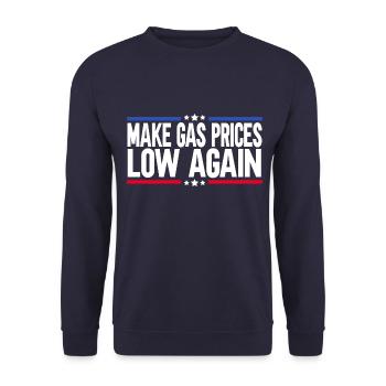Make Gas Prices Low Again - Unisex Pullover - Navy - Vorne - Alina (178cm) & Michal (187cm)