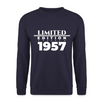 Né en 1957 66ème anniversaire Cadeau homme / femme - Sweat-shirt Unisexe - marine - Devant - Alina (178cm) & Michal (187cm)