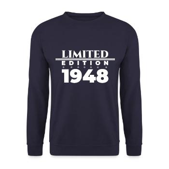 Né en 1948 75e anniversaire Cadeau homme / femme - Sweat-shirt Unisexe - marine - Devant - Alina (178cm) & Michal (187cm)