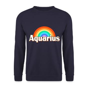Sternzeichen Wassermann - Unisex Pullover - Navy - Vorne - Alina (178cm) & Michal (187cm)