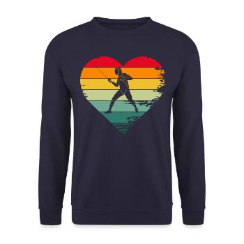 Fechten Retro - Unisex Pullover - Navy - Vorne - Alina (178cm) & Michal (187cm)