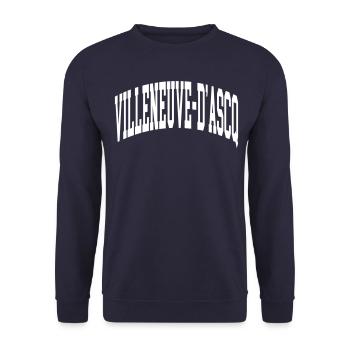 Villeneuve-d'Ascq - Unisex Sweatshirt - navy - Front - Alina (178cm) & Michal (187cm)