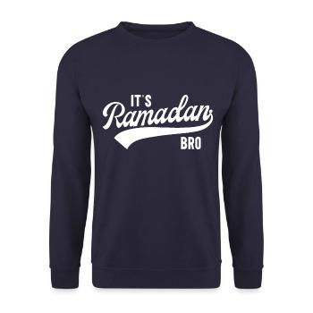 It's Ramadan, Bro - Unisex Sweatshirt - navy - Front - Alina (178cm) & Michal (187cm)