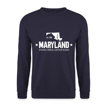 Maryland - Unisex Sweatshirt - navy - Front - Alina (178cm) & Michal (187cm)