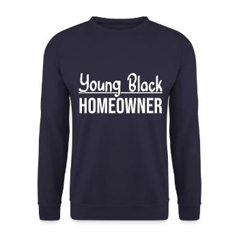 Young Black Homeowner - Unisex Sweatshirt - navy - Front - Alina (178cm) & Michal (187cm)