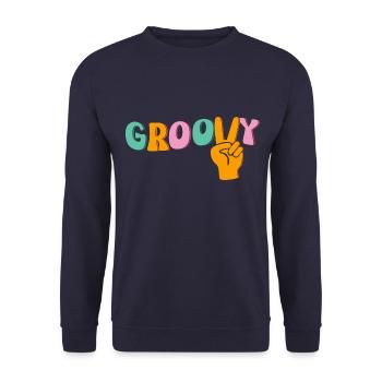 Groovy - Sweat-shirt Unisexe - marine - Devant - Alina (178cm) & Michal (187cm)