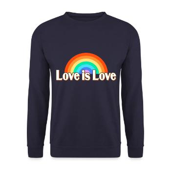 I Love LGBT - Unisex Sweatshirt - navy - Front - Alina (178cm) & Michal (187cm)