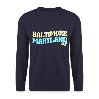 Baltimore - Unisex Sweatshirt - navy - Front - Alina (178cm) & Michal (187cm)