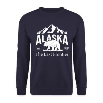 Alaska Mountain Grizzly Bear Vintage - Unisex Sweatshirt - navy - Front - Alina (178cm) & Michal (187cm)