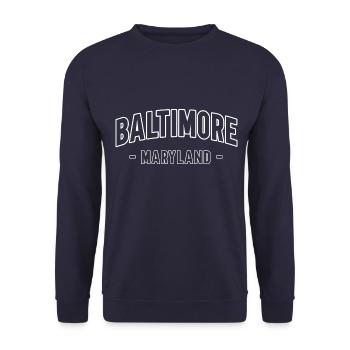Baltimore - Unisex Sweatshirt - navy - Front - Alina (178cm) & Michal (187cm)