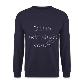 Das ist mein lustiges Kostüm, sogar mit Konfetti - Unisex Pullover - Navy - Vorne - Alina (178cm) & Michal (187cm)