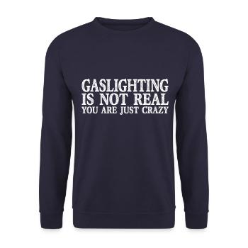 L’éclairage au gaz n’est pas réel Vous êtes juste fou - Sweat-shirt Unisexe - marine - Devant - Alina (178cm) & Michal (187cm)