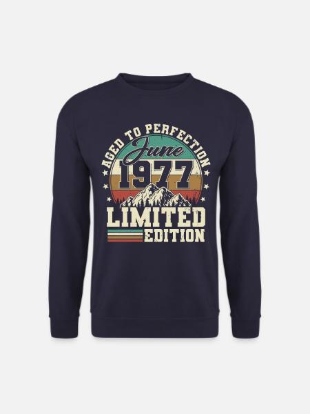 Juni 1977 Jahrgang Vintage Geburtstag Geschenk - Unisex Pullover - Navy