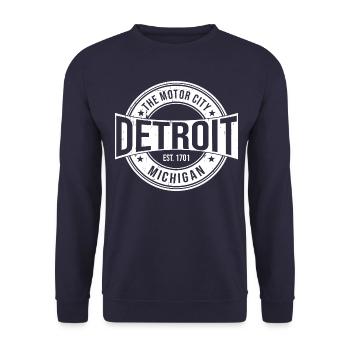 Detroit - Unisex Pullover - Navy - Vorne - Alina (178cm) & Michal (187cm)