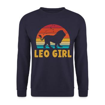 Zodiac sign Leo - Unisex Sweatshirt - navy - Front - Alina (178cm) & Michal (187cm)