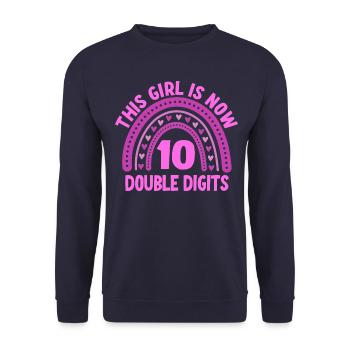 Fille du 10e anniversaire - Sweat-shirt Unisexe - marine - Devant - Alina (178cm) & Michal (187cm)
