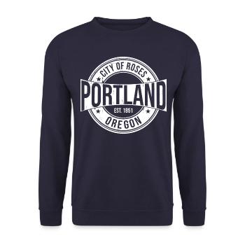 Portland - Unisex Pullover - Navy - Vorne - Alina (178cm) & Michal (187cm)