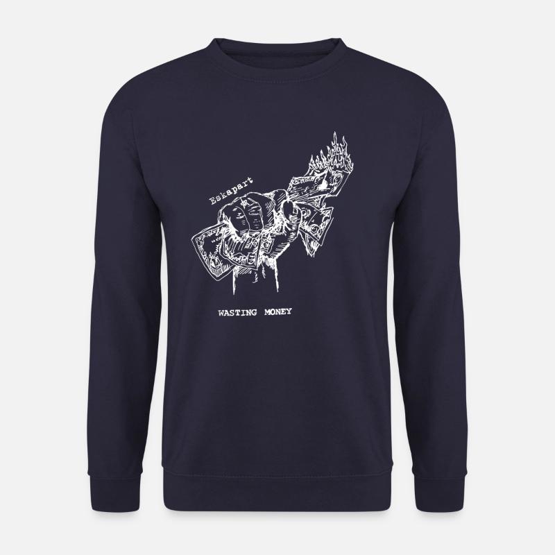 Wasting money logo white - Unisex Sweatshirt - navy