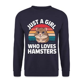 Hamster - Unisex Pullover - Navy - Vorne - Alina (178cm) & Michal (187cm)