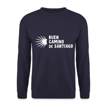 Buen Camino de Santiago de Compostela Jakobsweg - Unisex Sweatshirt - navy - Front - Alina (178cm) & Michal (187cm)