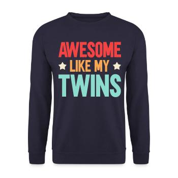Fantastique comme mes jumeaux - Sweat-shirt Unisexe - marine - Devant - Alina (178cm) & Michal (187cm)