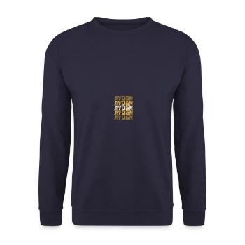 Vorname Geschenk Held Ayden - Unisex Pullover - Navy - Vorne - Alina (178cm) & Michal (187cm)