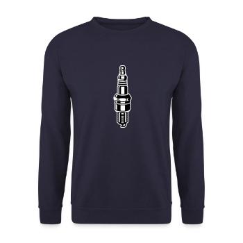 Spark plug - motor - car - garage - motorcycle - Unisex Sweatshirt - navy - Front - Alina (178cm) & Michal (187cm)