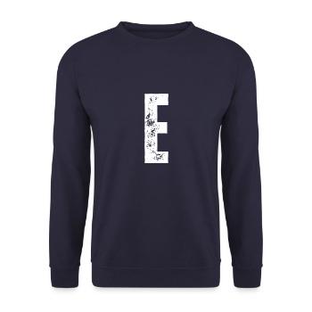 E - Unisex Pullover - Navy - Vorne - Alina (178cm) & Michal (187cm)