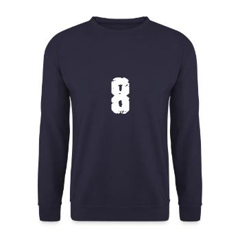 8 Nombre Vintage - Sweat-shirt Unisexe - marine - Devant - Alina (178cm) & Michal (187cm)