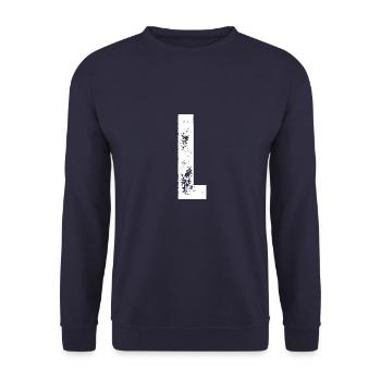 L - Unisex Sweatshirt - navy - Front - Alina (178cm) & Michal (187cm)