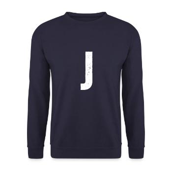 J - Unisex Sweatshirt - navy - Front - Alina (178cm) & Michal (187cm)