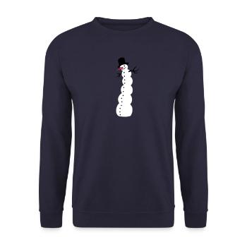 Schneemann - Unisex Pullover - Navy - Vorne - Alina (178cm) & Michal (187cm)
