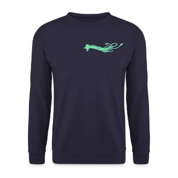 Tintenfisch 🦑 Octopus - Unisex Pullover - Navy - Vorne - Alina (178cm) & Michal (187cm)