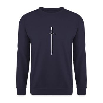 Schwert tolles cooles Fantasie Vektor Design - Unisex Pullover - Navy - Vorne - Alina (178cm) & Michal (187cm)