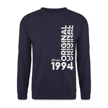 30. Geburtstag Original Februar Jahrgang 1994 - Unisex Pullover - Navy - Vorne - Alina (178cm) & Michal (187cm)