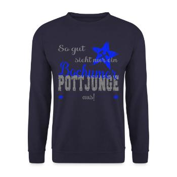 Bochum Bochumer Pottjunge Ruhrpott - Unisex Pullover - Navy - Vorne - Alina (178cm) & Michal (187cm)