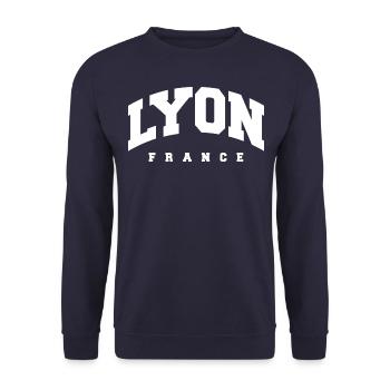 Lyon - Unisex Pullover - Navy - Vorne - Alina (178cm) & Michal (187cm)