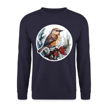 Oiseaux en hiver - Sweat-shirt Unisexe - marine - Devant - Alina (178cm) & Michal (187cm)