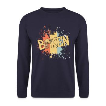 biken bike downhill - Unisex Pullover - Navy - Vorne - Alina (178cm) & Michal (187cm)