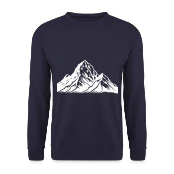 Berge Alpen Symbol Silhouette - Unisex Pullover - Navy - Vorne - Alina (178cm) & Michal (187cm)