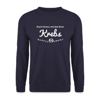Krebs, Sternzeichen Krebs, Geburtstag, weiß - Unisex Pullover - Navy - Vorne - Alina (178cm) & Michal (187cm)