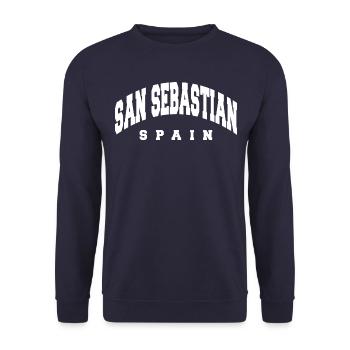 San Sebastián - Unisex Sweatshirt - navy - Front - Alina (178cm) & Michal (187cm)