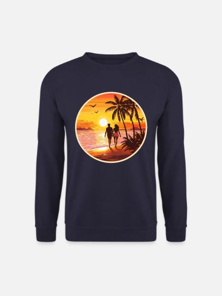 Sunset Beach Romantic Couple - Unisex Sweatshirt - navy