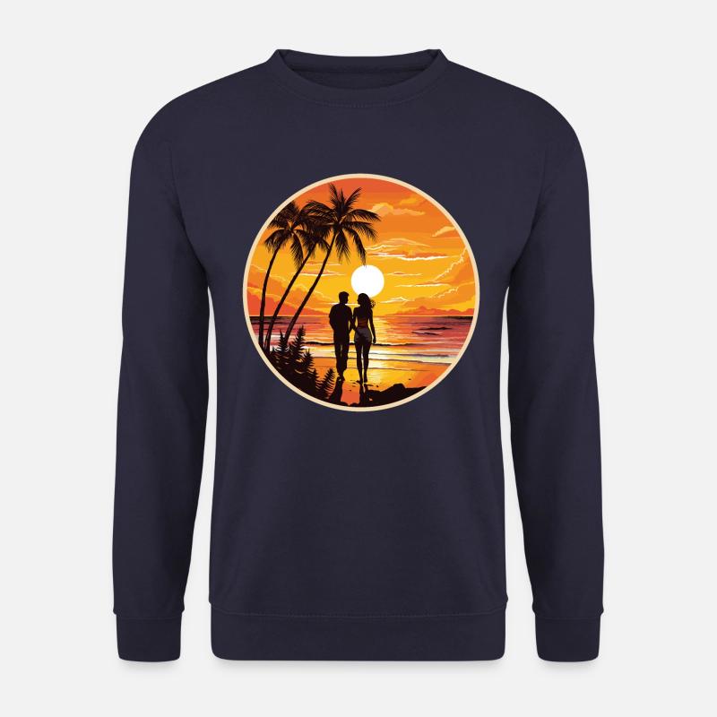 Sonnenuntergang Paar Strand - Unisex Pullover - Navy