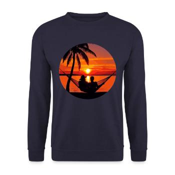 Oase Der Entspannung - Sweat-shirt Unisexe - marine - Devant - Alina (178cm) & Michal (187cm)
