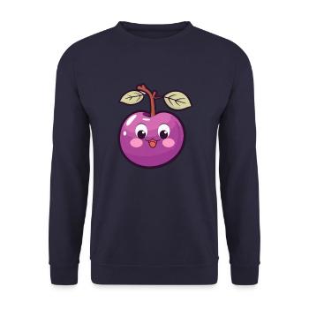 Kawaii Plum Sweet Plum - Unisex Sweatshirt - navy - Front - Alina (178cm) & Michal (187cm)