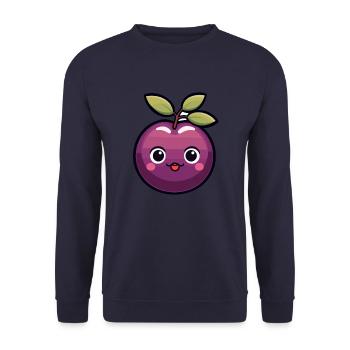 Kawaii Plum Sweet Plum - Unisex Sweatshirt - navy - Front - Alina (178cm) & Michal (187cm)