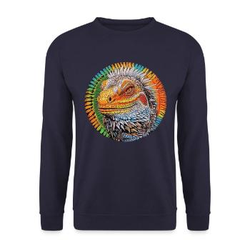 Iguan dreams - Unisex Sweatshirt - navy - Front - Alina (178cm) & Michal (187cm)