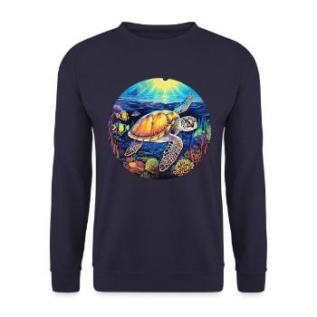 Mystical Marine Melody - Unisex Sweatshirt - navy - Front - Alina (178cm) & Michal (187cm)